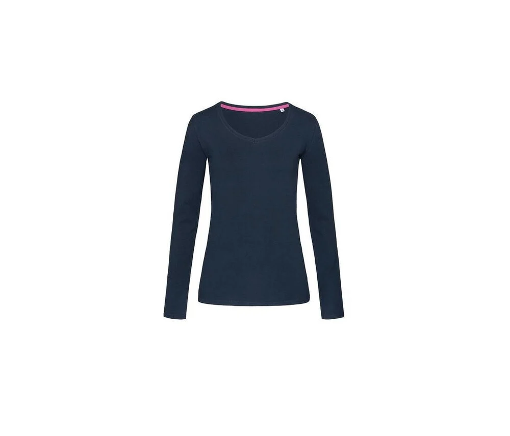 Stedman ST9720 Claire T-shirt V-hals Lange Mouwen Dames – Blauw
