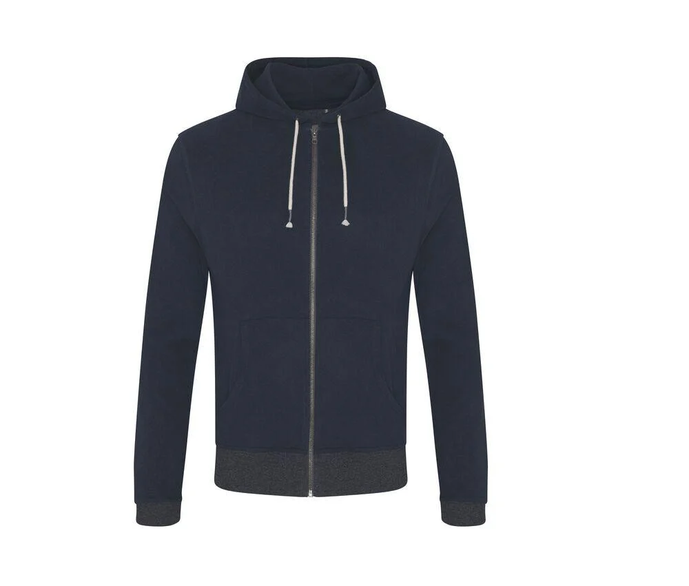 Ecologie EA051 Ritshoodie Gerecycled Katoen – Navy / Charcoal