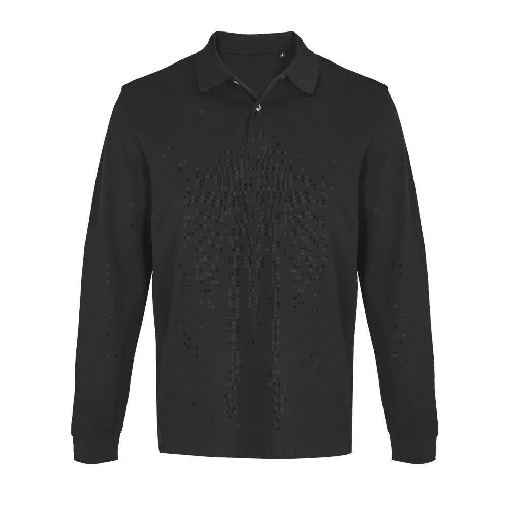 SOL'S 04441 Pacific Polo Lange Mouwen – Zwart