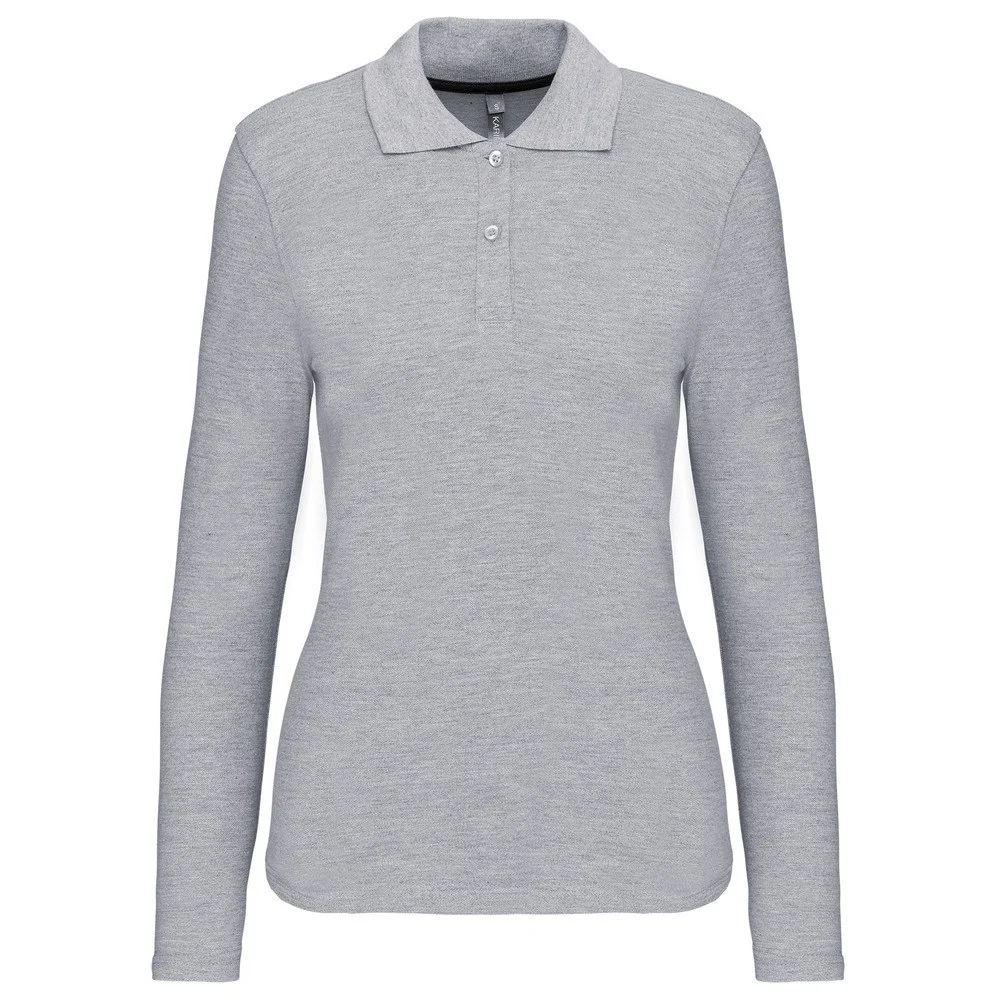 Kariban K244 Polo Lange Mouwen Dames – Oxford grijs