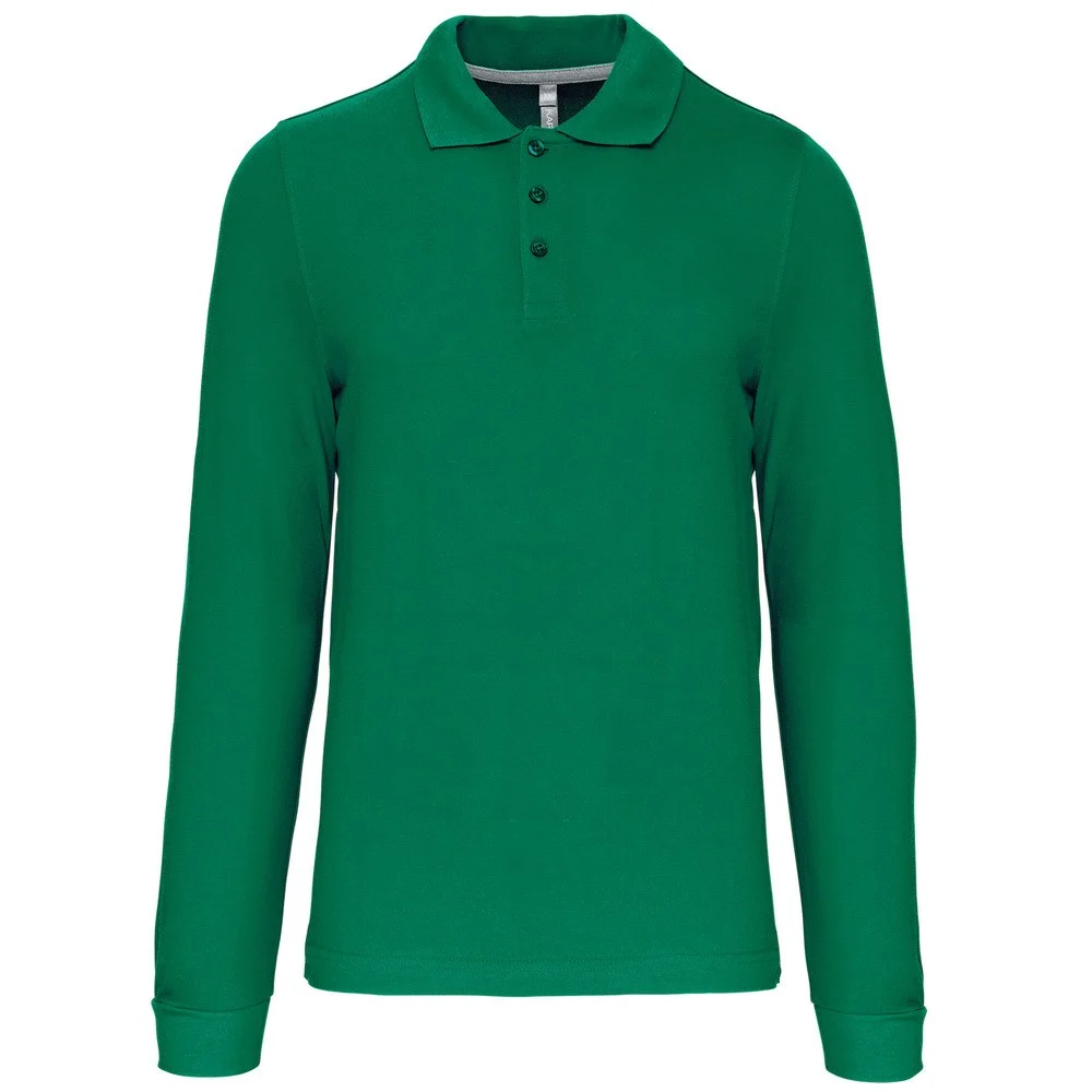 Kariban K243 Polo Lange Mouwen Heren – Kelly groen