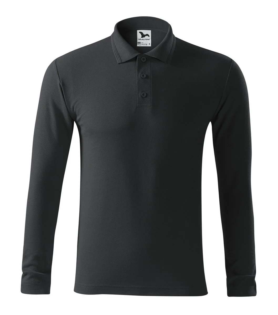 Malfini 221 Polo Lange Mouwen – ebbenhoutgrijs