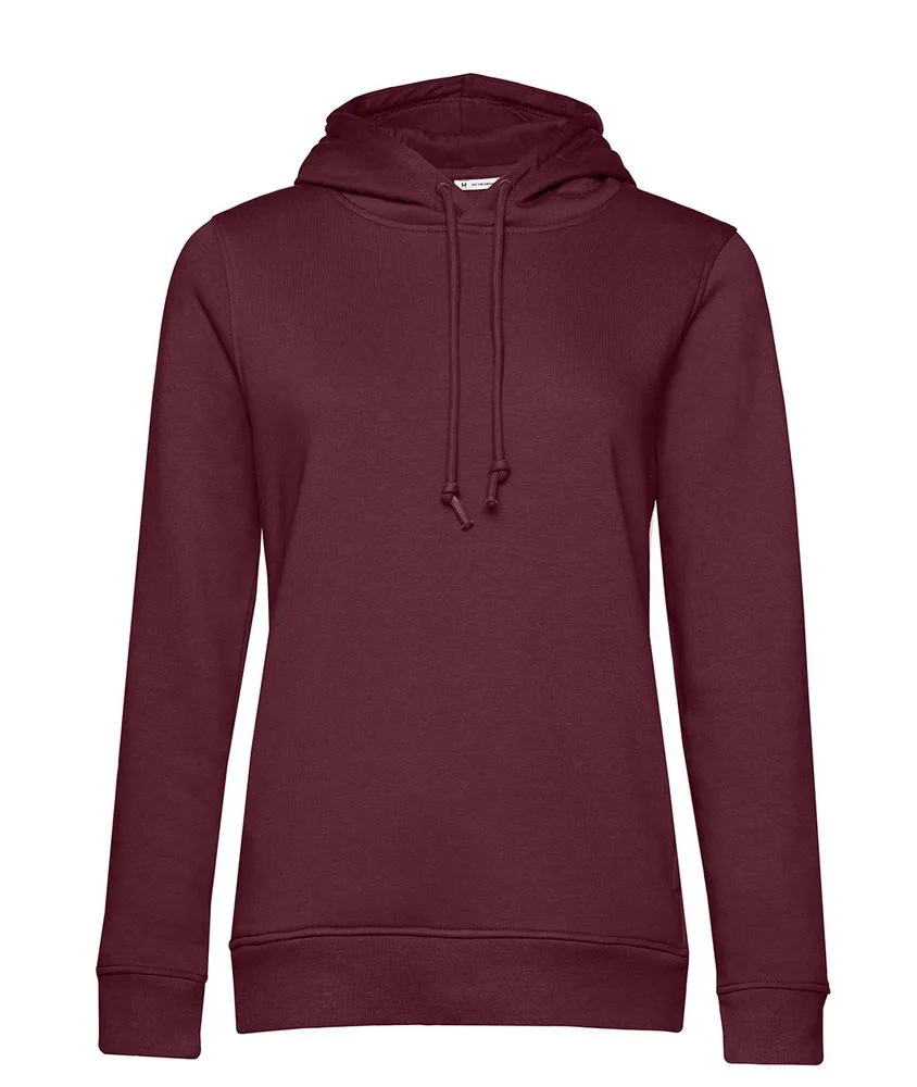 B&C BCW34B Dames Organic Hoodie – Burgundy