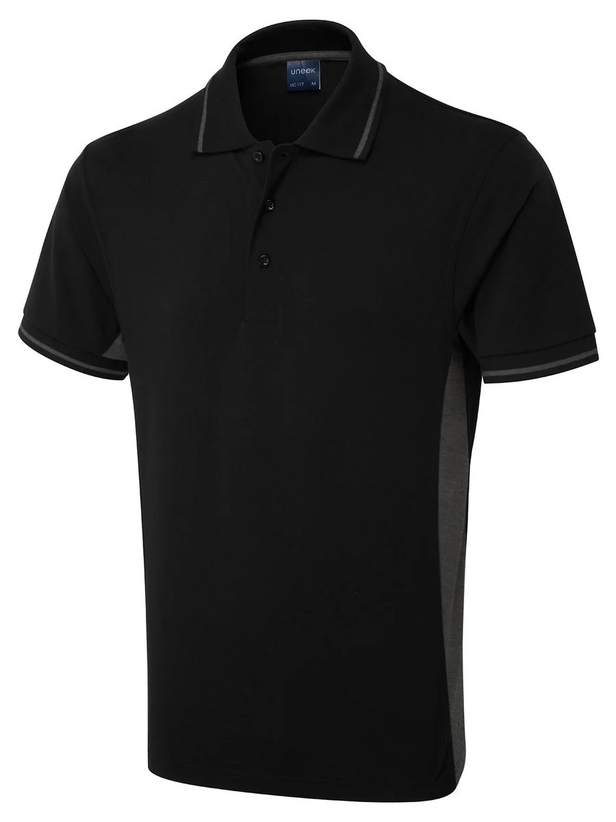 Radsow by Uneek UC117 Tweekleurig Polo – Zwart/Charcoal