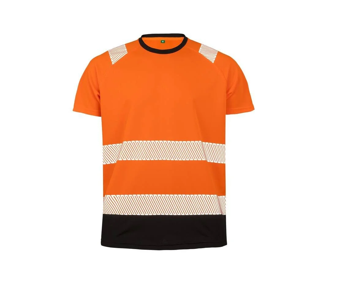 Result RS502X Gerecycled Mesh Veiligheids-T-shirt – Fluo Orange/Black