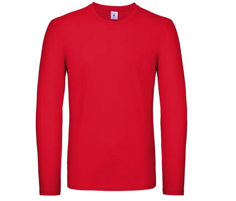 B&C BC05T #E150 T-shirt Lange Mouwen Heren – Red