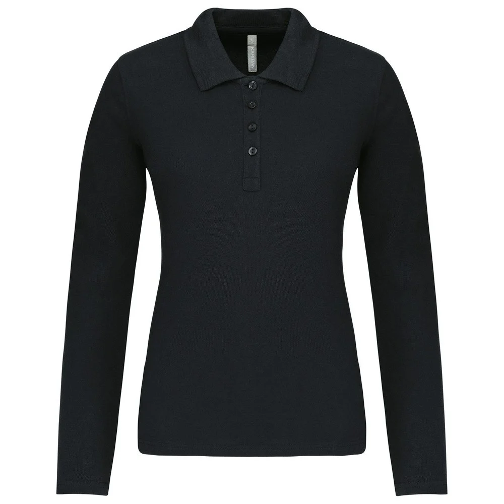 Kariban K257 Polo Lange Mouwen Dames – Zwart