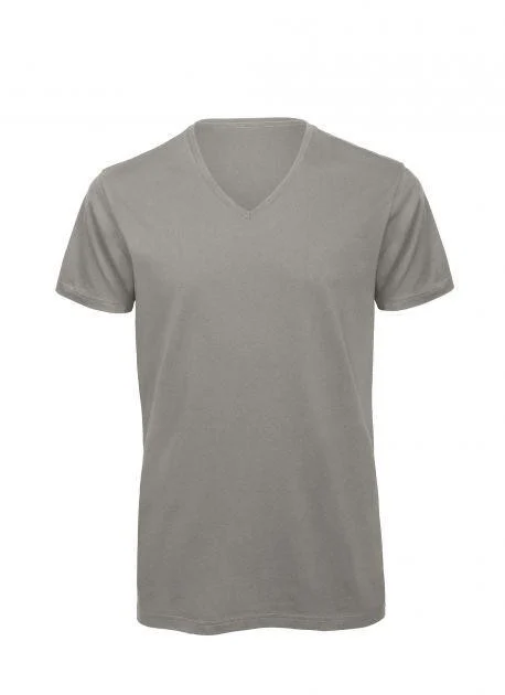 B&C BC044 TM044 V-hals T-shirt Heren – Light Grey