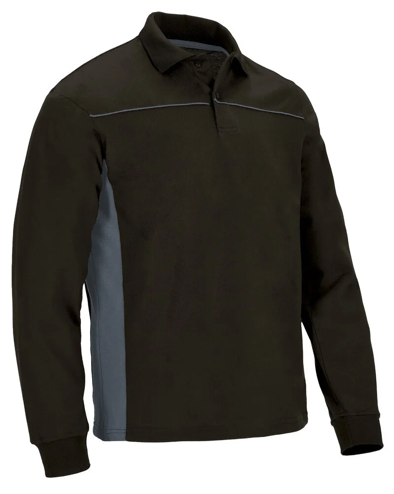 Valento POVATHL Thunder Polo Lange Mouwen – black-cement grey