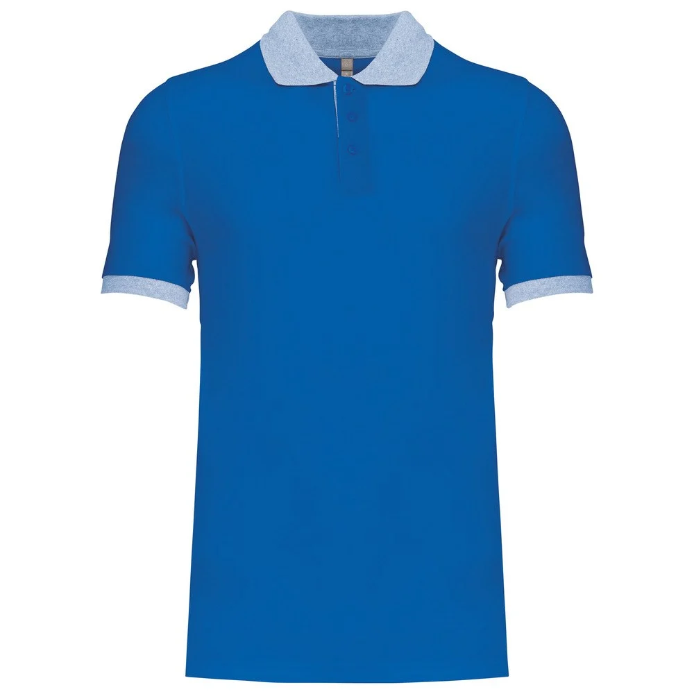 Kariban K258 Tweekleurig Polo Heren – Licht koningsblauw / Oxford grijs