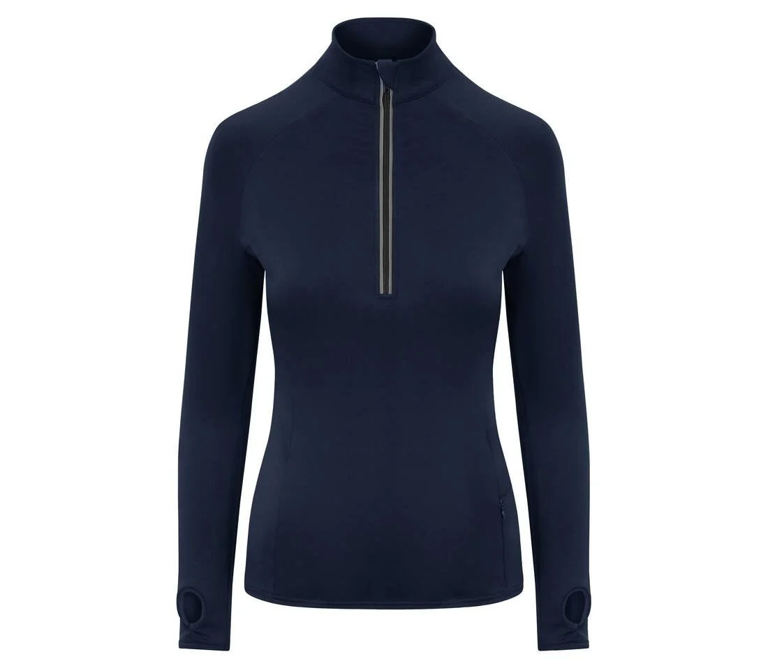 Just Cool JC035 Cool Flex Sporttop met Halve Rits Dames – French Navy