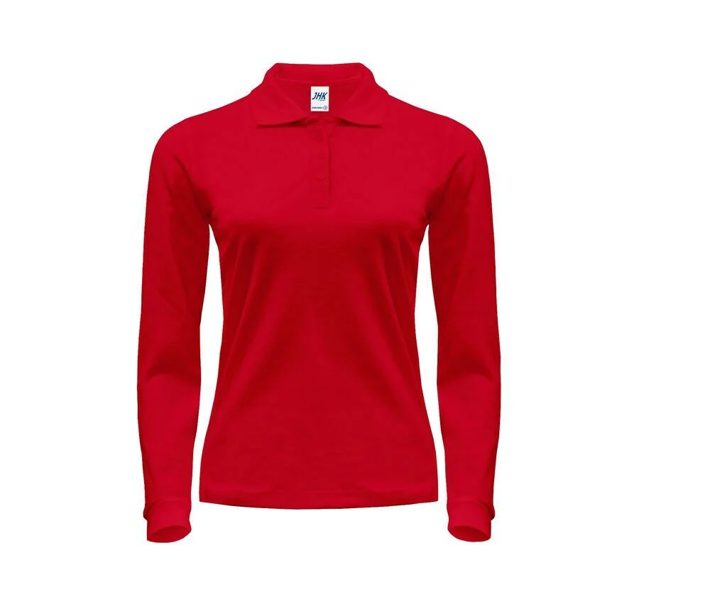 JHK JK216 200 Polo Lange Mouwen Dames – Red
