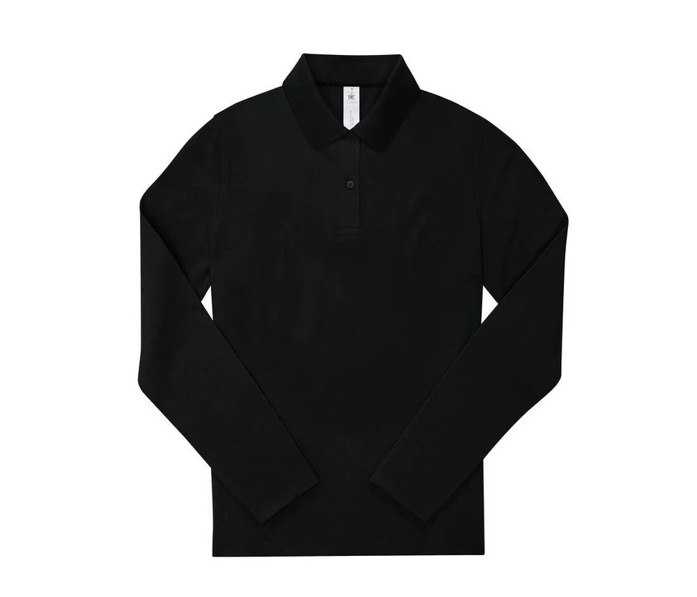 B&C BCW462 Polo Lange Mouwen Dames – Black