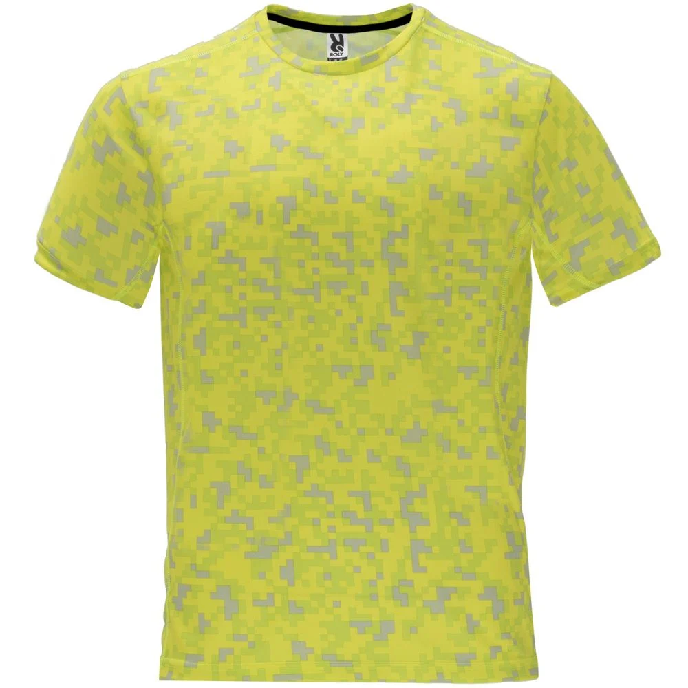 Roly CA0201 Assen T-shirt Heren – PRINT AMARILLO FLÚOR