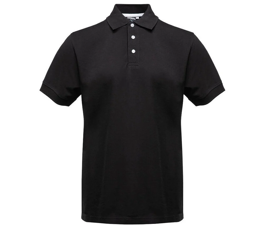 Black&Match BM100 Polo met Contrasterende Knopen – Black / White