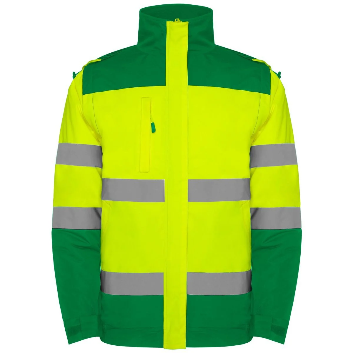 Roly HV9304 Epsylon Parka Hoge Zichtbaarheid – VERDE JARDÍN/AMARILLO FLÚOR