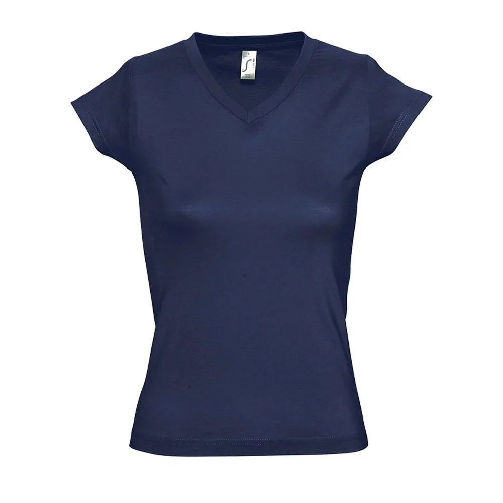 SOL'S 11388 Moon T-shirt V-hals Dames – Franse marine