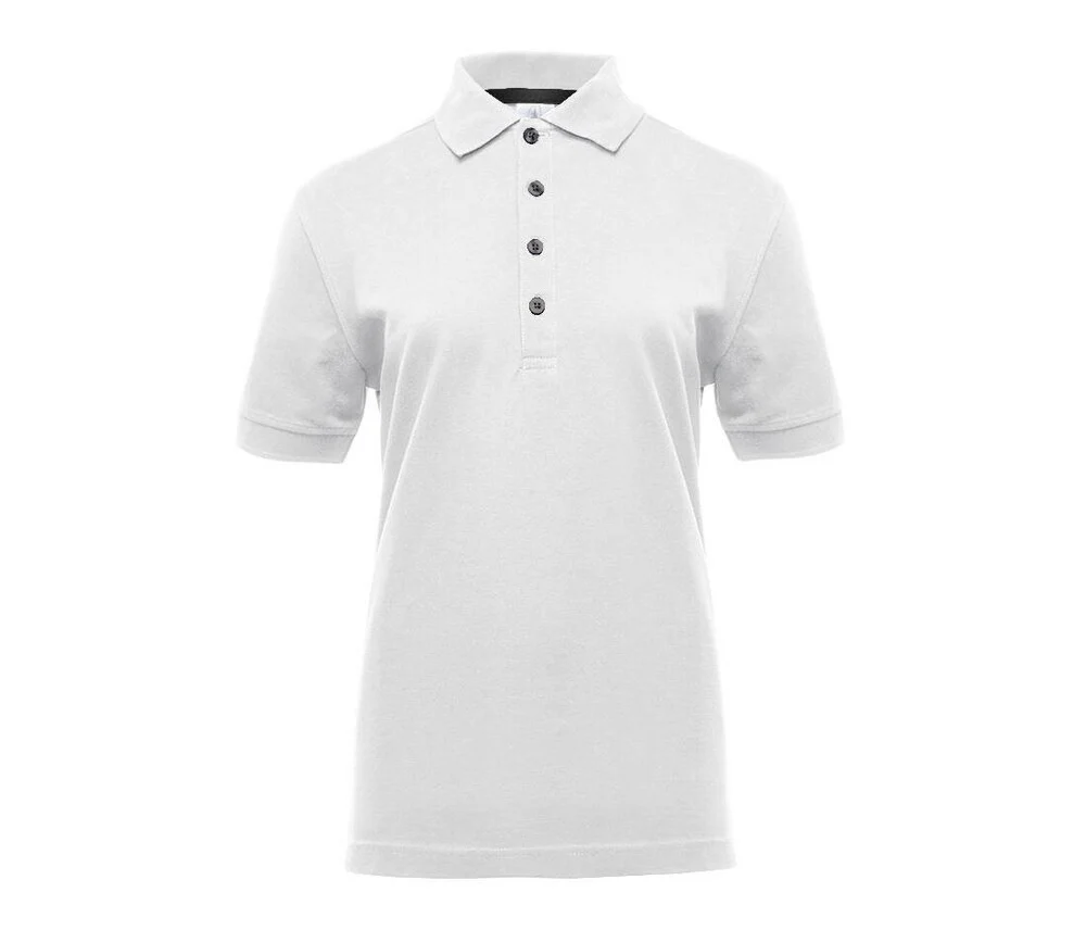 Black&Match BM101 Polo met Contrasterende Knopen Dames – White / Black