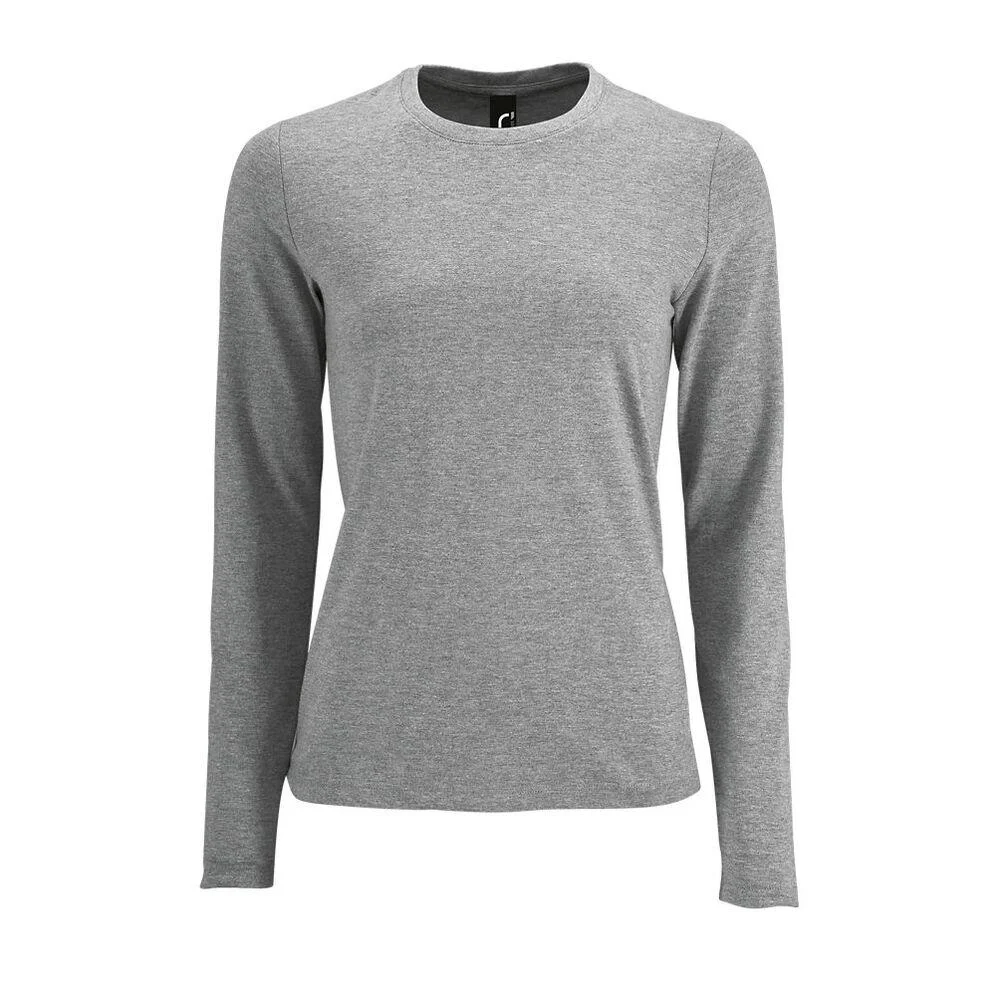 SOL'S 02075 Imperial T-shirt Lange Mouwen Dames – Gemengd grijs