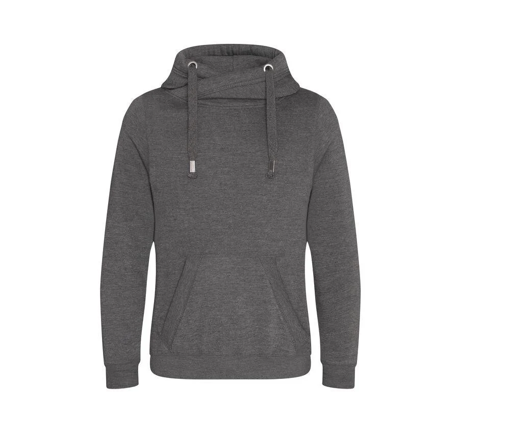 AWDIS JH021 Hoodie met Gekruiste Hals – Charcoal