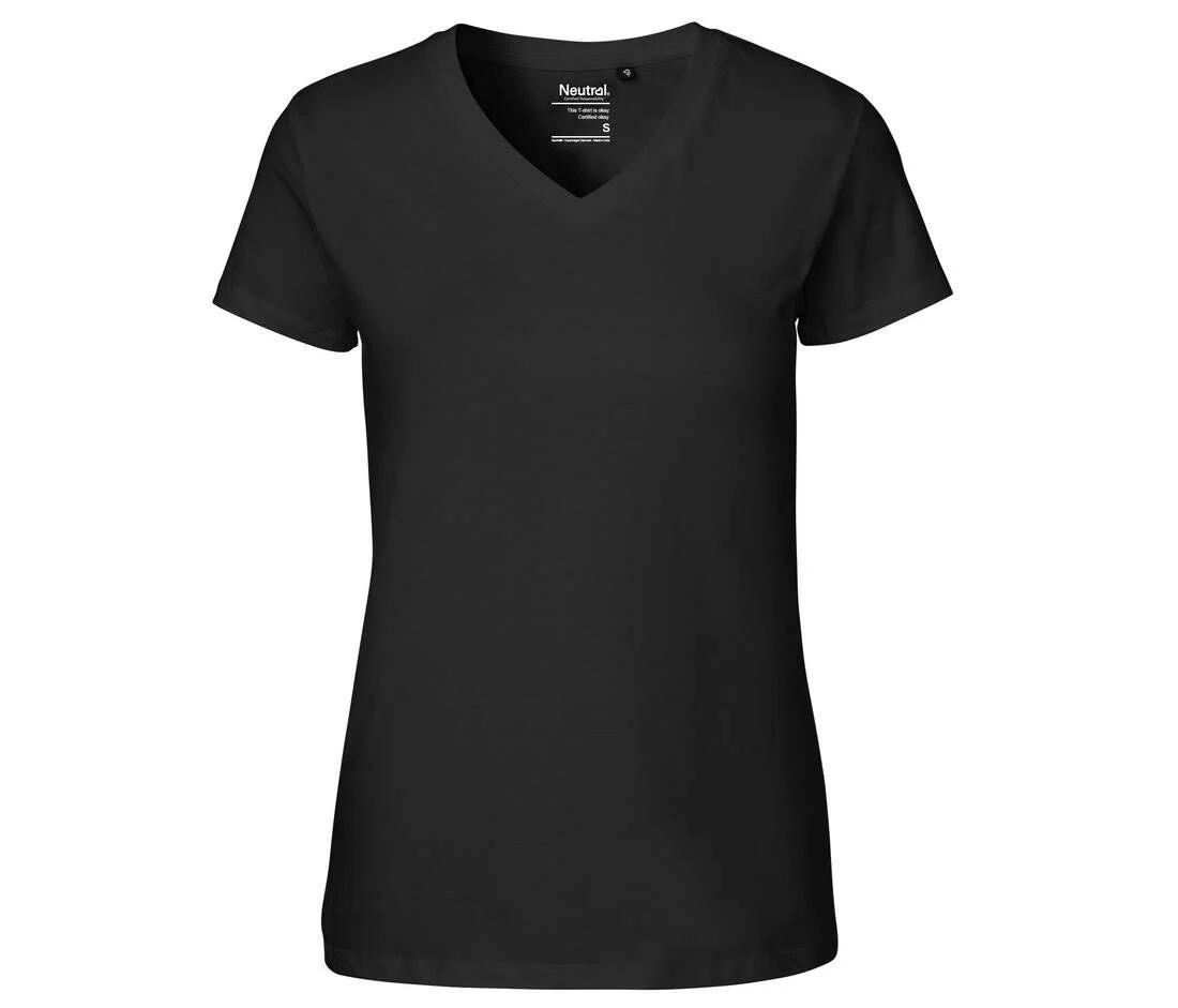 Neutral O81005 V-hals T-shirt Dames – Black