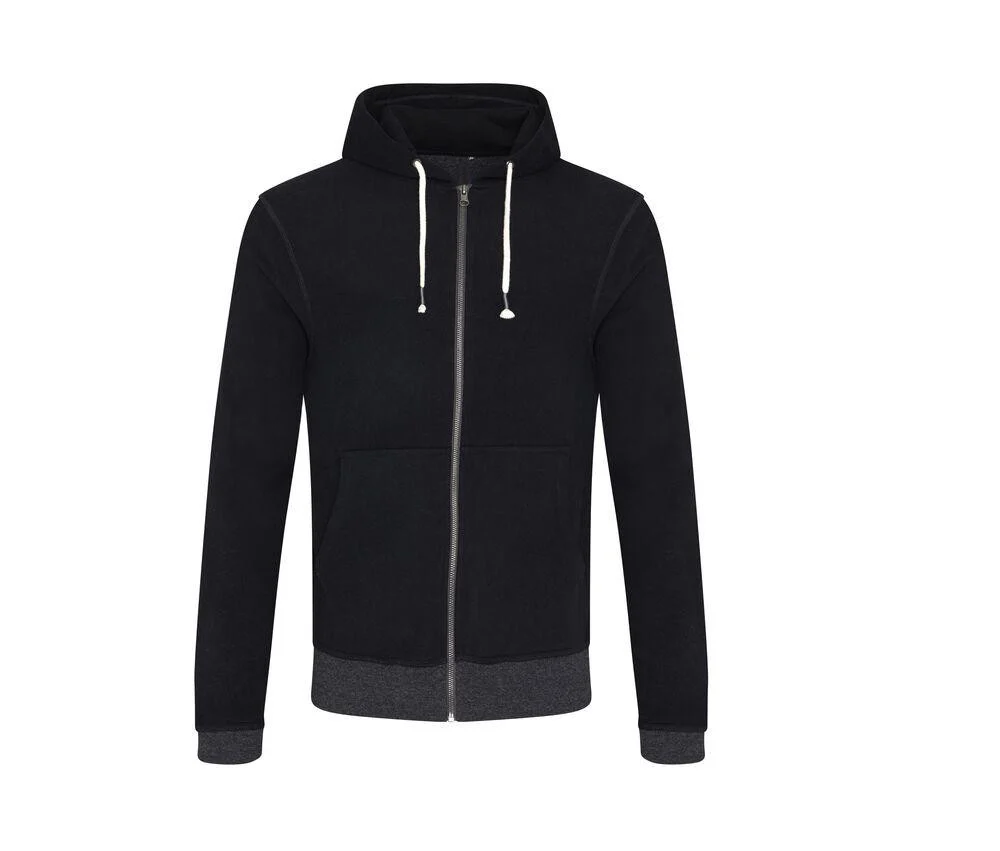 Ecologie EA051 Ritshoodie Gerecycled Katoen – Black / Charcoal