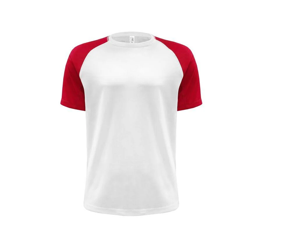 JHK JK905 Baseball Sport-T-shirt Heren – White / Red