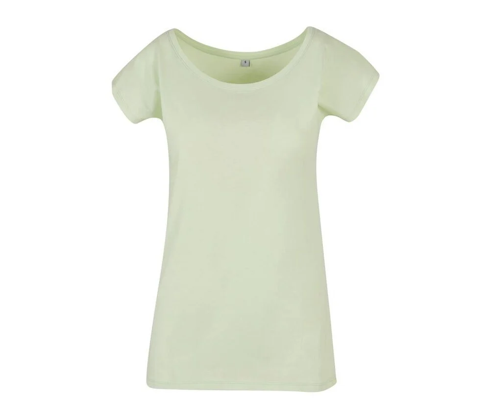 Build Your Brand BYB013 Wide Neck T-shirt Dames – Light Mint
