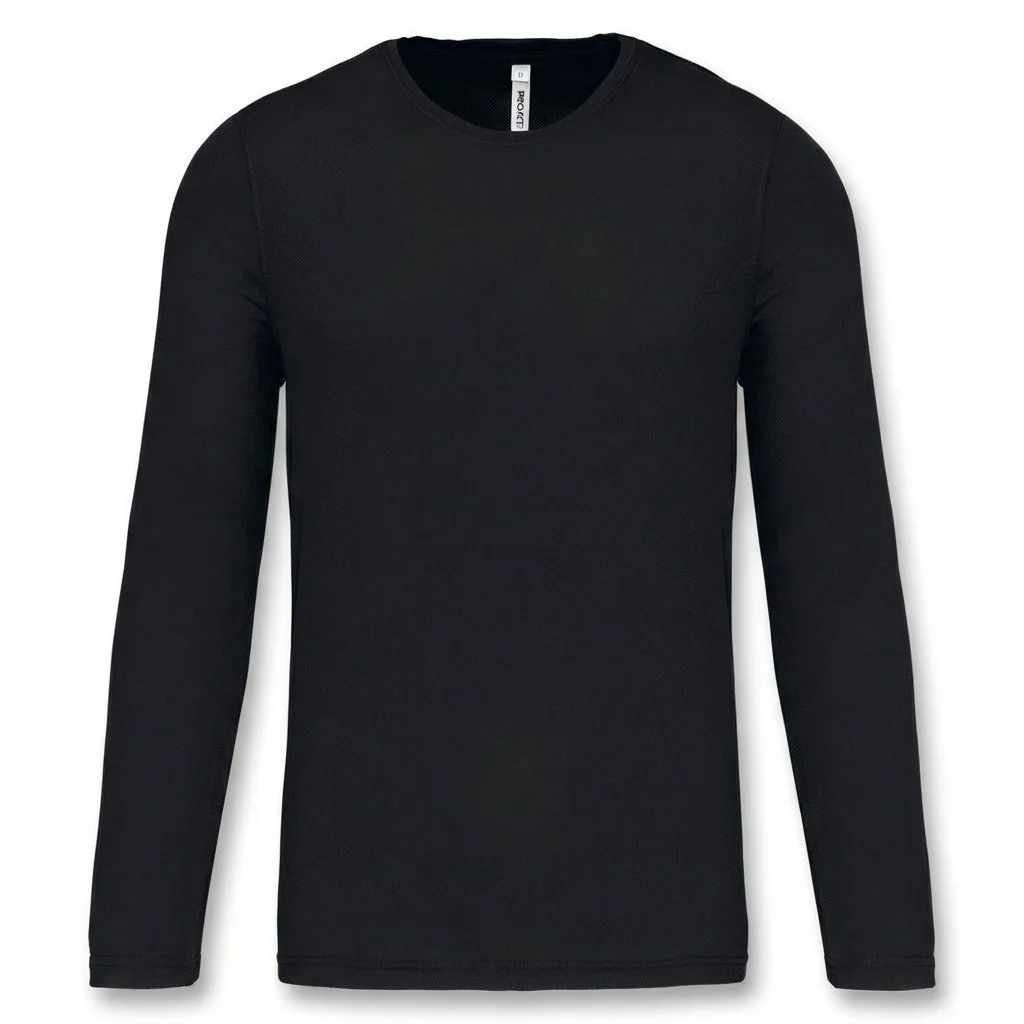 Proact PA443 Sport T-shirt Lange Mouwen Heren – Zwart