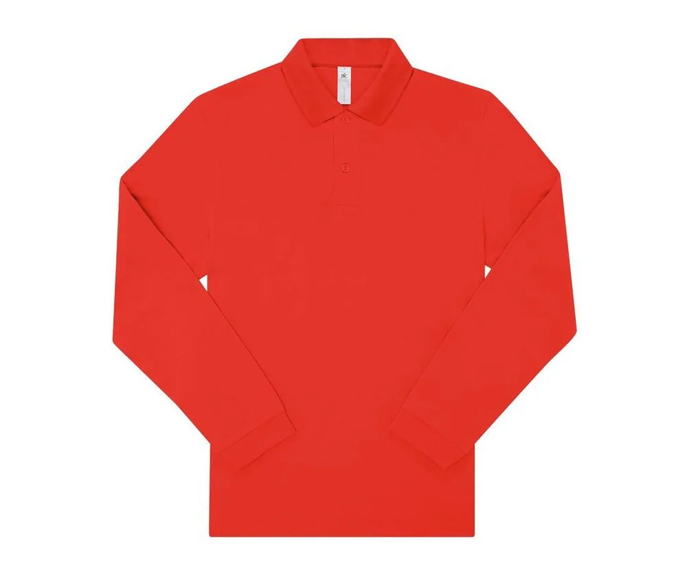 B&C BCU425 Fijne Piqué Polo Lange Mouwen – Red