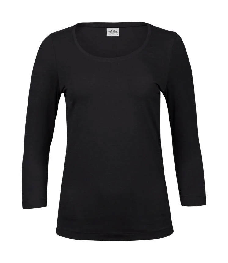 Tee Jays TJ460 Stretch T-shirt 3/4 Mouwen Dames – Black