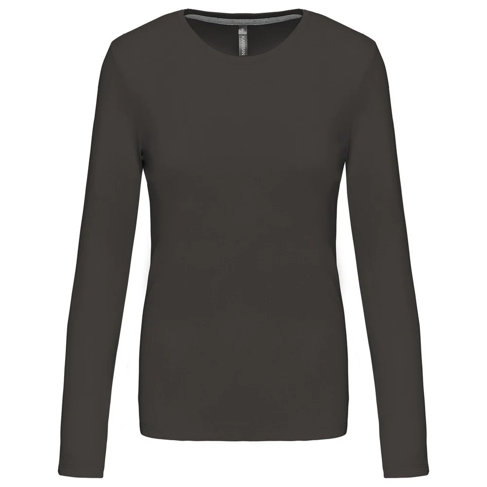 Kariban K383 T-shirt Lange Mouwen Dames – Donkergrijs