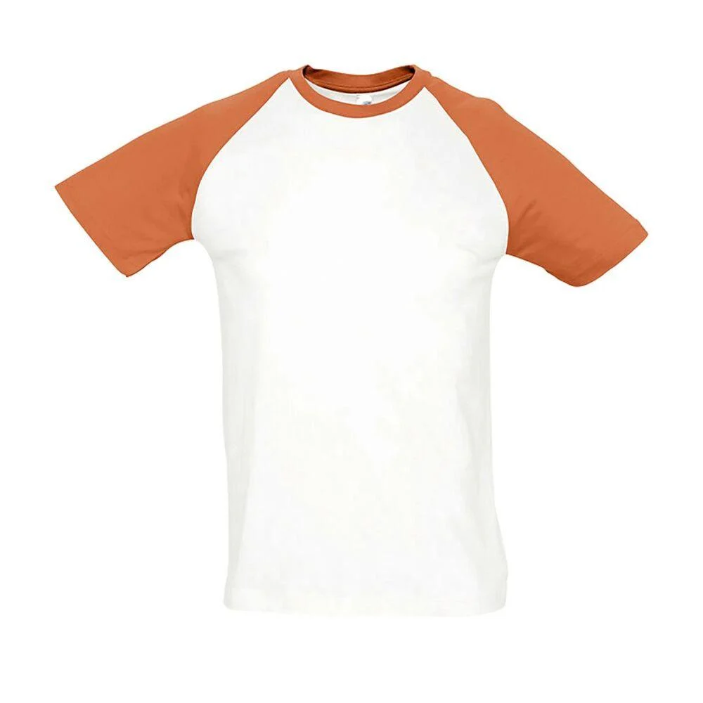 SOL'S 11190 Funky Tweekleurig Raglan T-shirt Heren – Blanc / Oranje