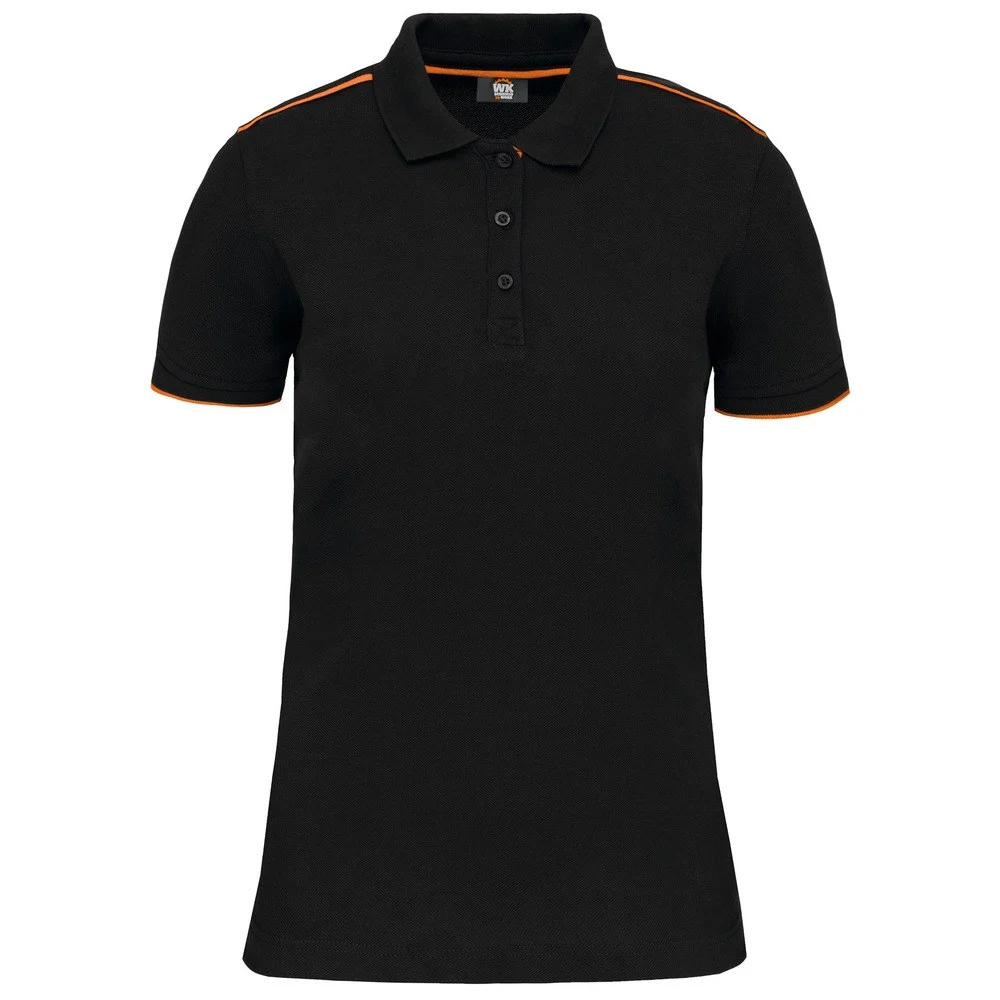 WK. Designed To Work WK271 DayToDay Tweekleurig Polo Dames – Zwart / Oranje