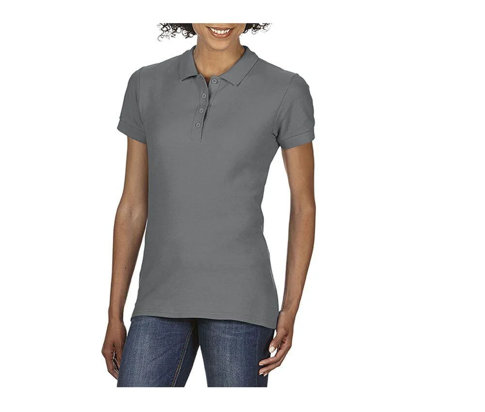 Gildan GN48L Softstyle Dubbele Piqué Polo Dames – Charcoal