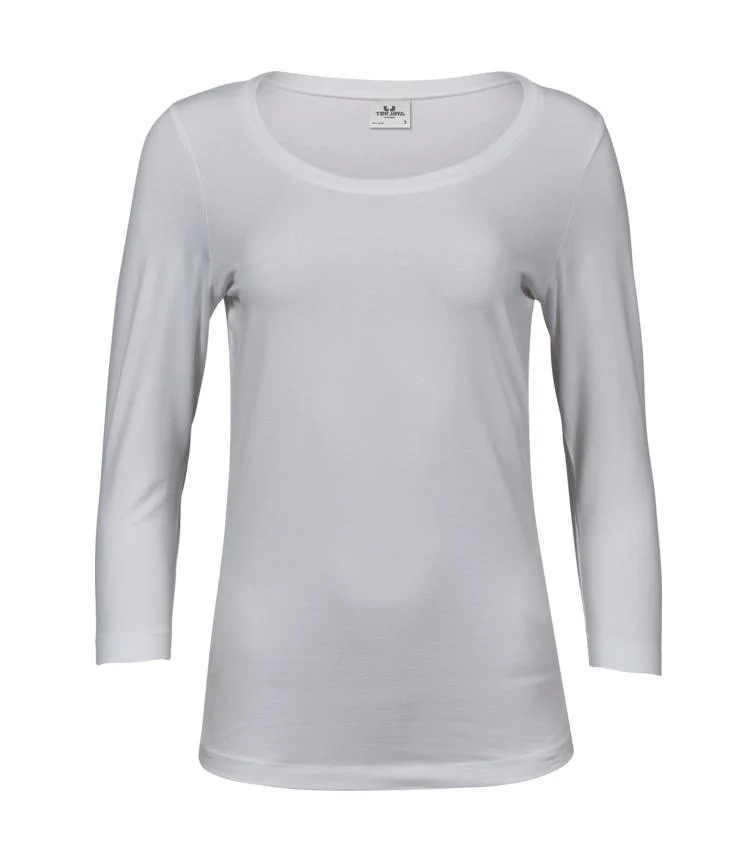 Tee Jays TJ460 Stretch T-shirt 3/4 Mouwen Dames – White