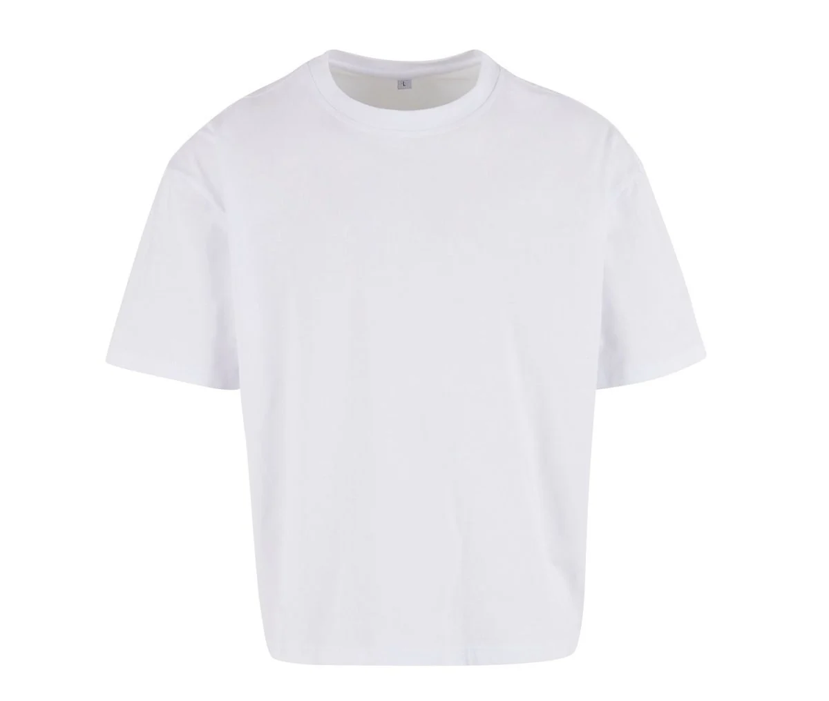 Build Your Brand BY439 Oversized Cropped T-shirt – White