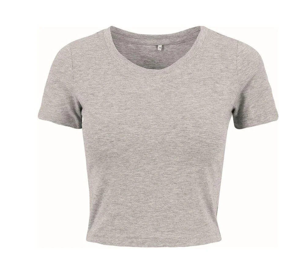 Build Your Brand BY042 Cropped T-shirt Dames – Grey
