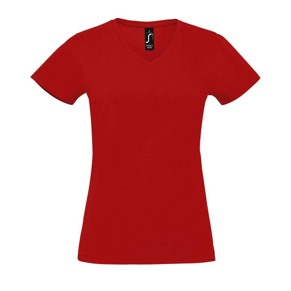 SOL'S 02941 Imperial T-shirt V-hals Dames – Rood