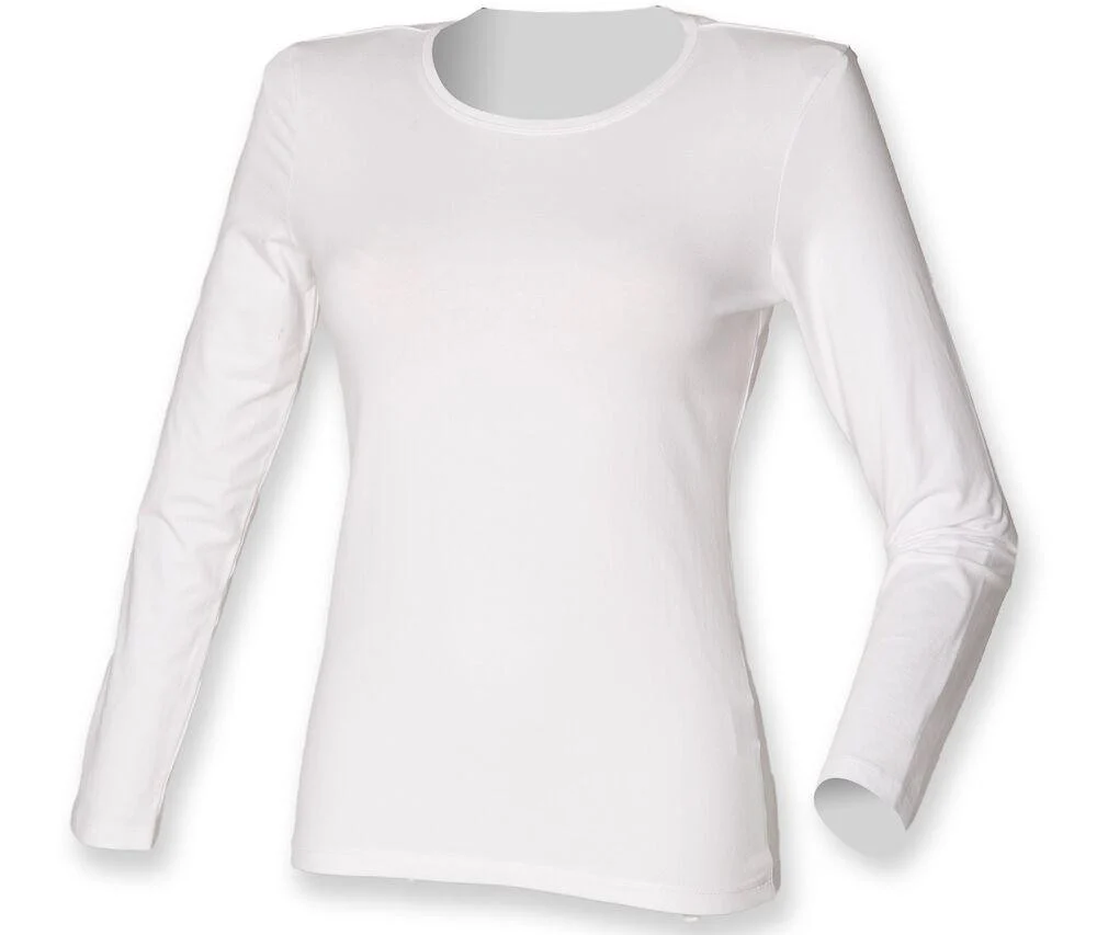 Skinnifit SK124 Feel Good Stretch T-shirt Lange Mouwen Dames – White