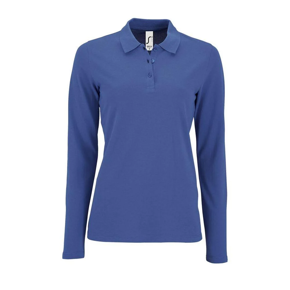 SOL'S 02083 Perfect Polo Lange Mouwen Dames – Koningsblauw