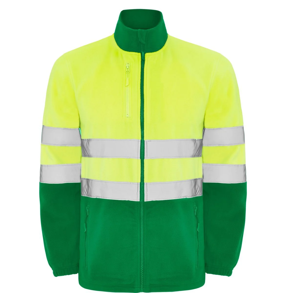 Roly HV9305 Altair Fleecejas Hoge Zichtbaarheid – VERDE JARDÍN/AMARILLO FLÚOR