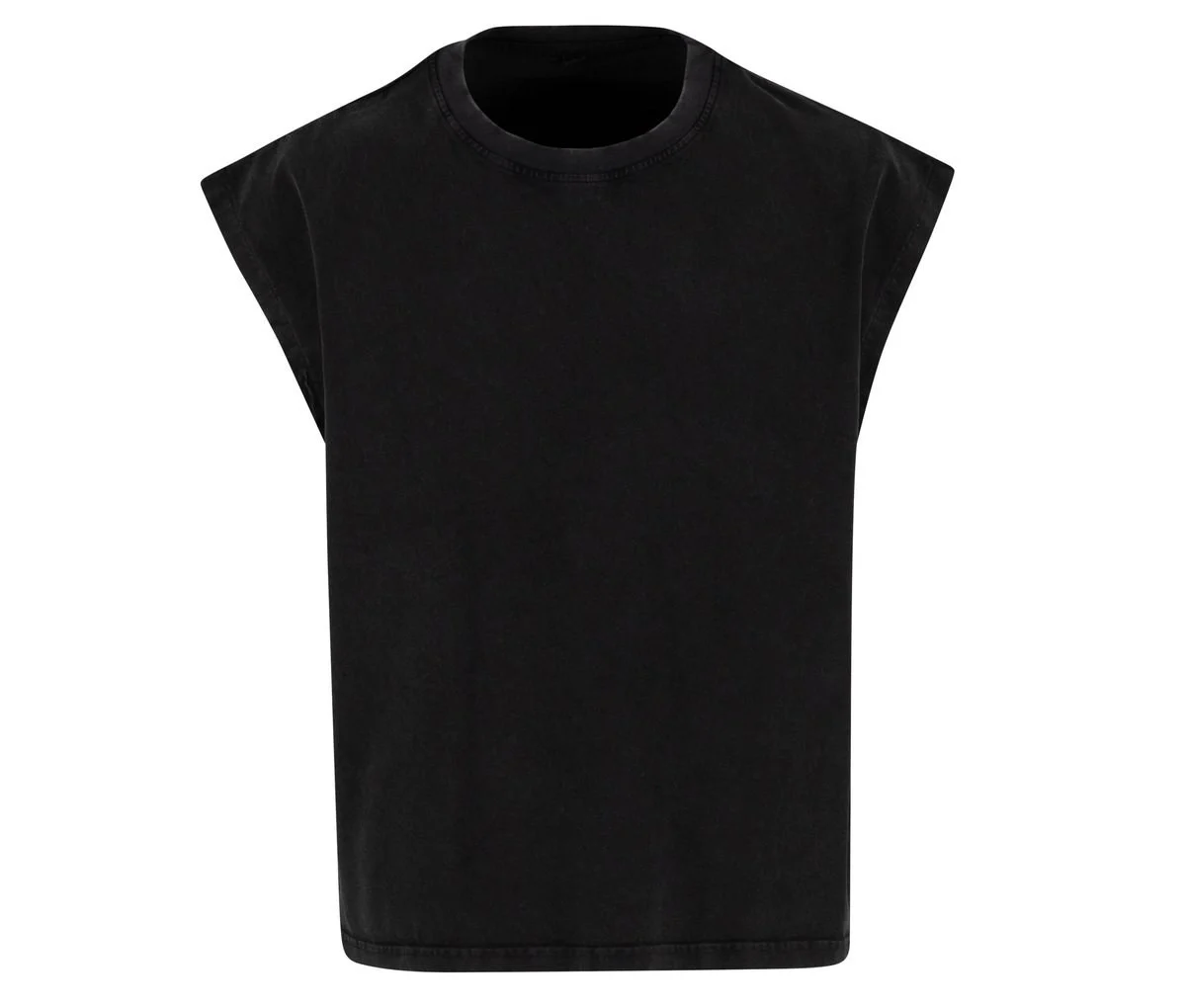 Build Your Brand BY436 Vintage Mouwloos T-shirt – Black