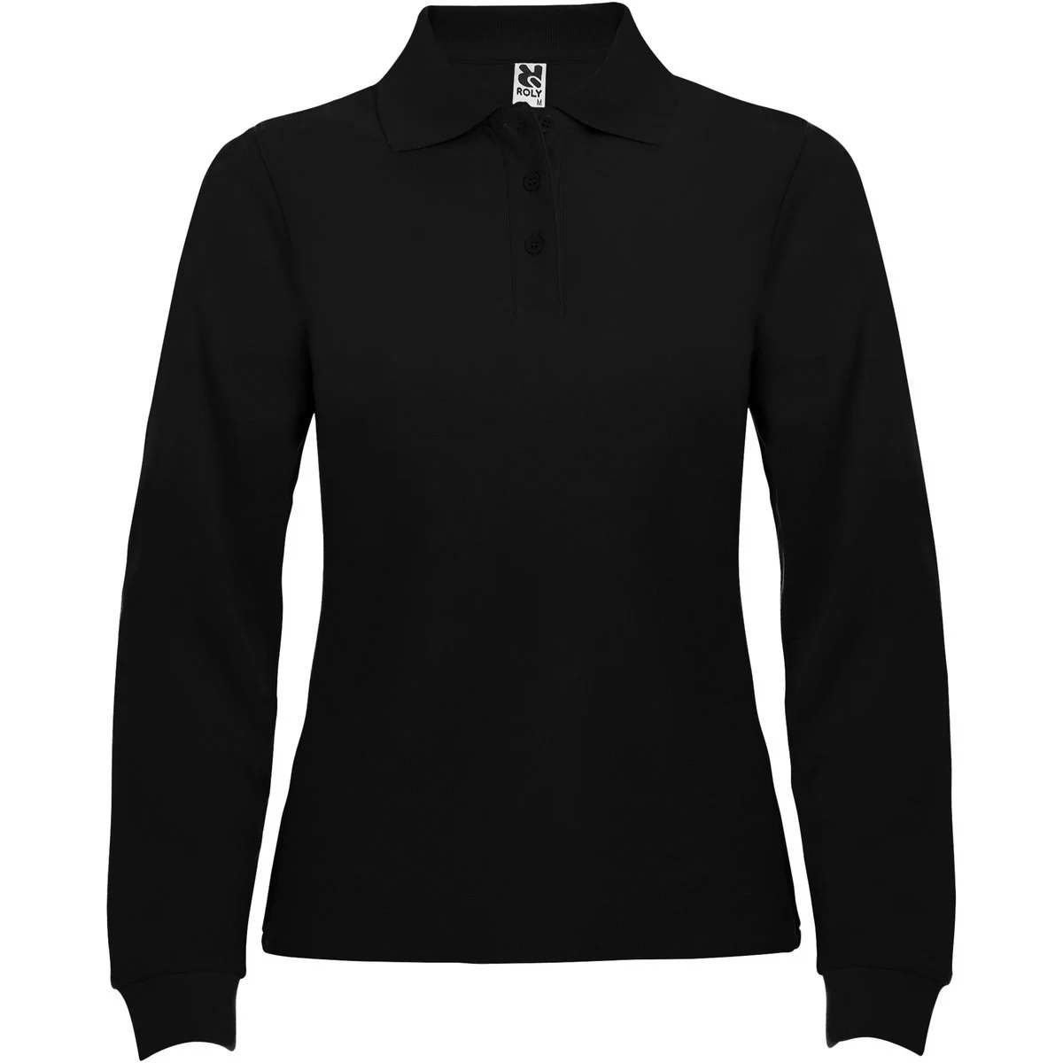 Roly PO6636 Polo Lange Mouwen Dames – Zwart