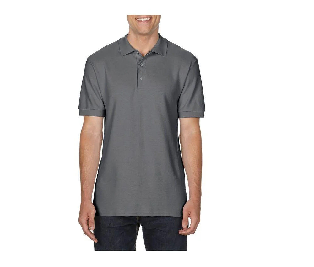 Gildan GN858 Premium Katoenen Dubbele Piqué Polo – Charcoal