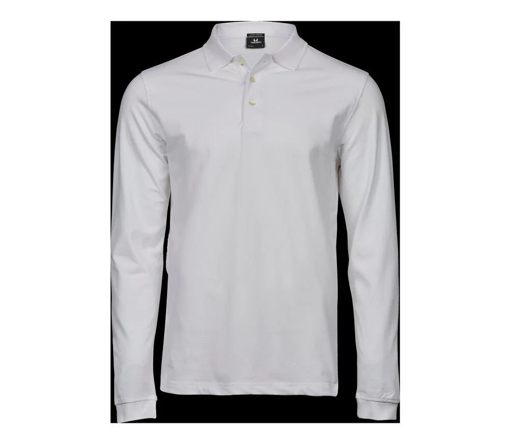 Tee Jays TJ1406 Luxury Stretch Polo Lange Mouwen Heren – White