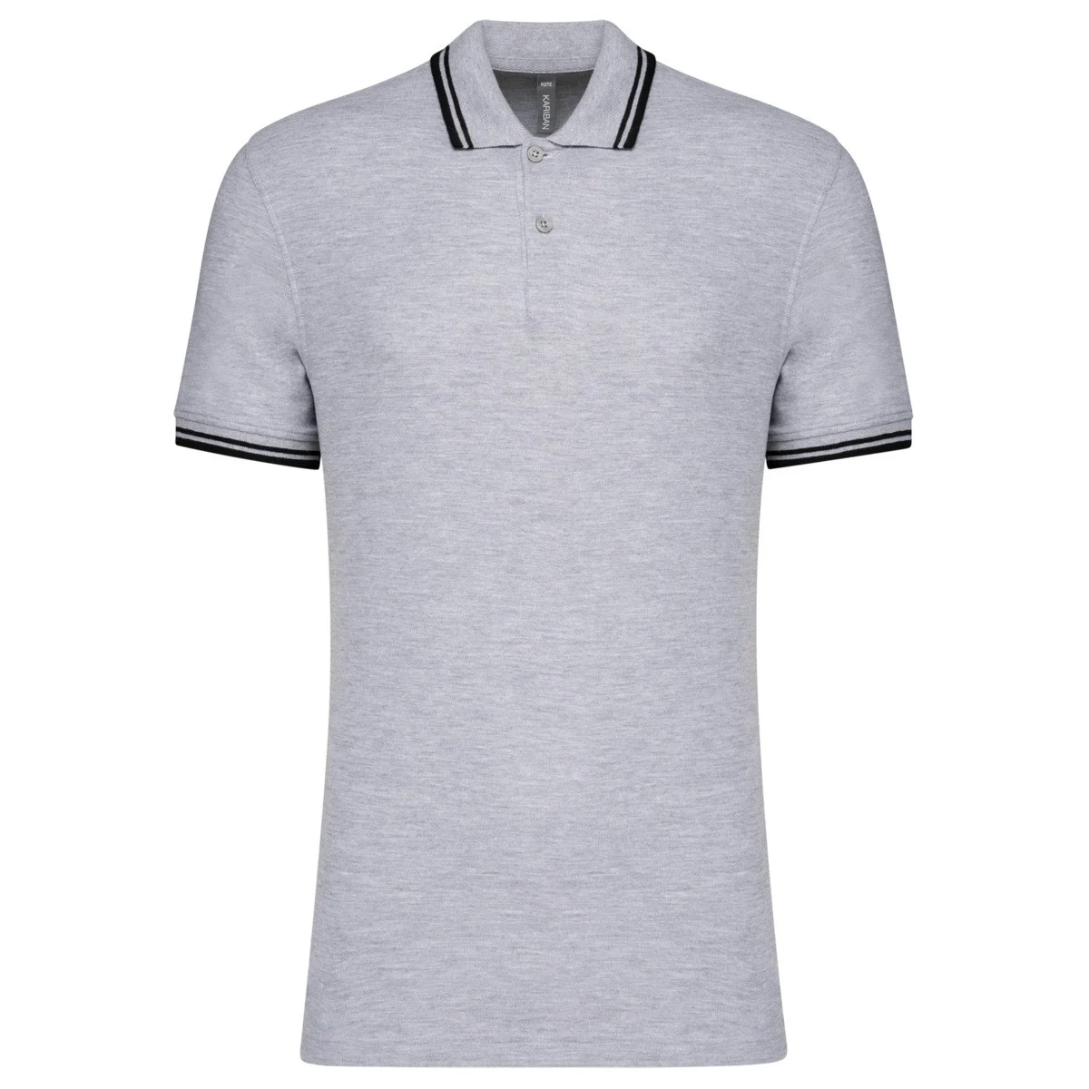 Kariban K272 Gestreept Polo Heren – Oxford grijs/ zwart
