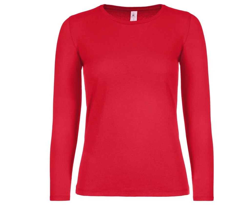 B&C BC06T #E150 T-shirt Lange Mouwen Dames – Red