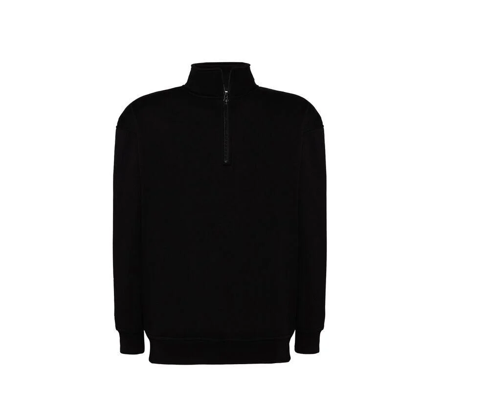 JHK JK298 Sweater met Ritskraag – Black