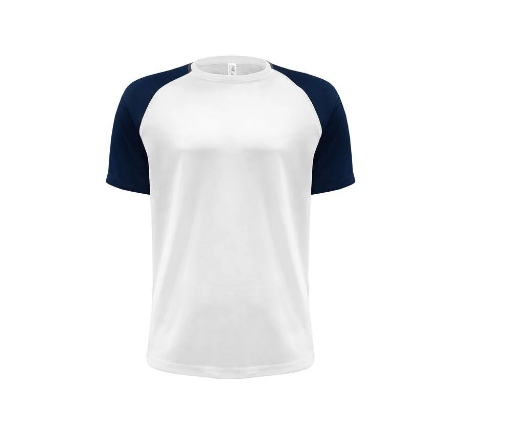 JHK JK905 Baseball Sport-T-shirt Heren – White / Navy